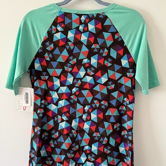 LuLaRoe NWT Julia Raglan Geometric Print Dress Small - Picture 5 of 11